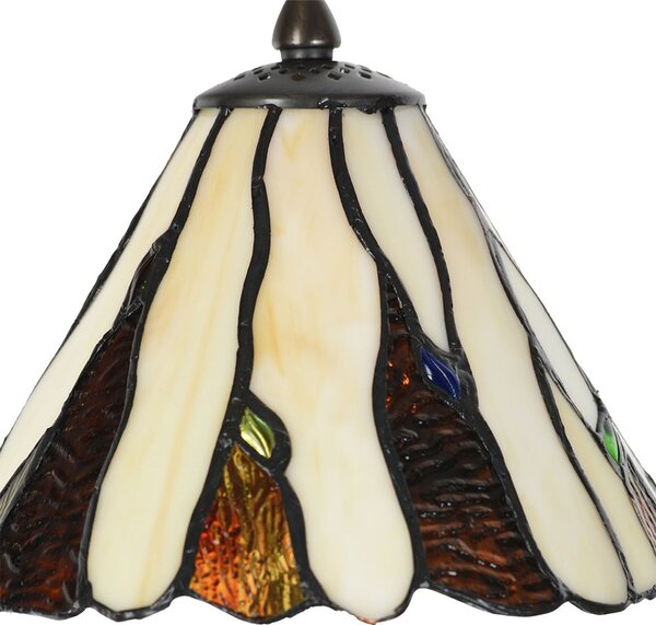 Béžovo-hnědá stolní lampa Tiffany Titto - Ø 20*60 cm E14/ 1*40W - Clayre & Eef