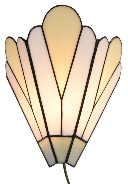 Béžová nástěnná lampa tiffany Patricia - 20*10*29 cm E14/ 1*40W - Clayre & Eef
