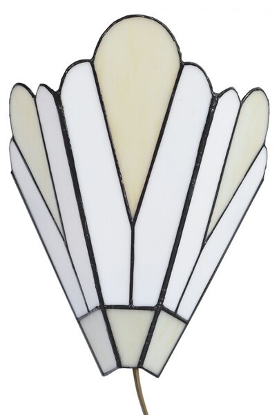 Béžová nástěnná lampa tiffany Patricia - 20*10*29 cm E14/ 1*40W - Clayre & Eef