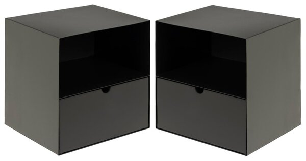 Závěsný noční stolek Vadia V - set 2 ks Black / Black