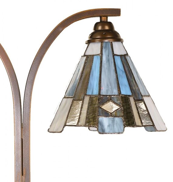Béžovo-hnědá stolní lampa tiffany Annie - 48*19*57 cm E27/max 2*60W - Clayre & Eef