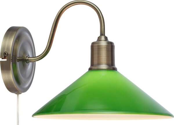 Markslöjd 108866 - Nástěnná lampa VELA 1xE27/40W/230V mosaz/zelená