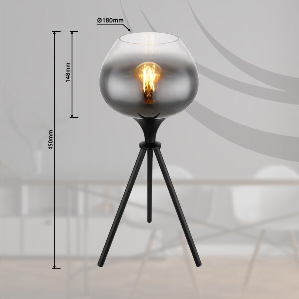 Globo 15548T1 - Stolní lampa MAXY 1xE27/40W/230V černá