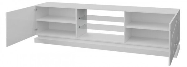 TV stolek s LED osvětlením ANDRE - lesklý bílý