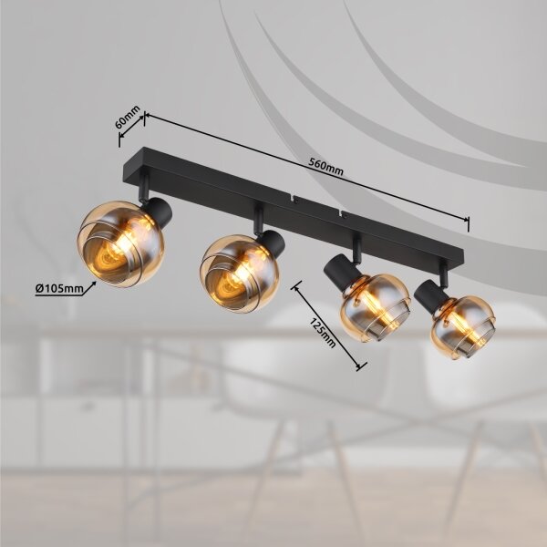 Globo 54309-4B - Bodové svítidlo TOKKI 4xE14/40W/230V černá
