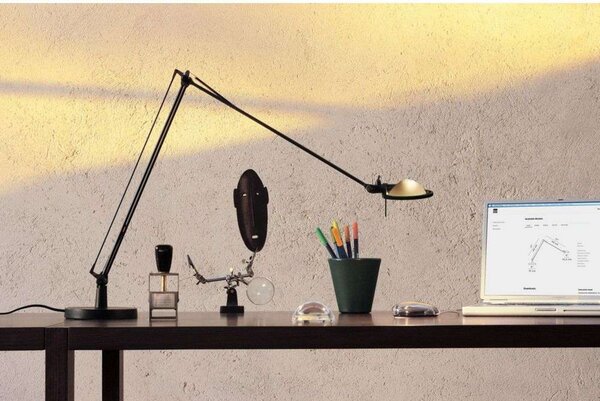 Stolní lampa Luceplan, Černá, Pracovna, Hliník