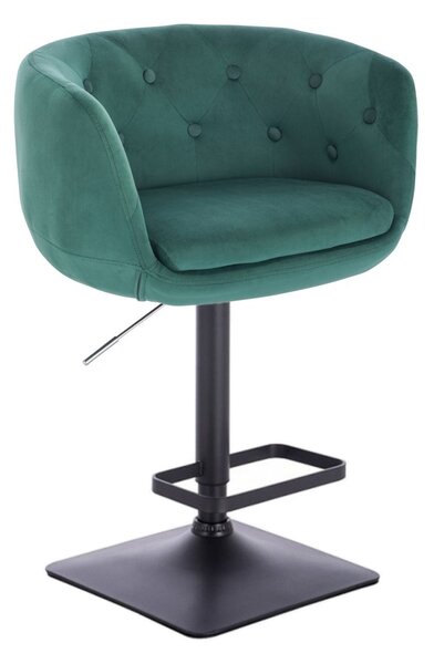 LuxuryForm Barová židle MONTANA VELUR na černé podstavě - zelená