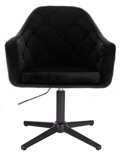 LuxuryForm DESIGN Křeslo ANDORA VELUR na černém kříži- černé