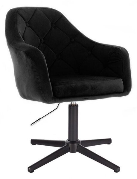 LuxuryForm DESIGN Křeslo ANDORA VELUR na černém kříži- černé