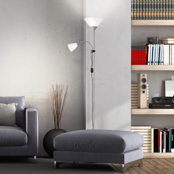 Brilliant 93008/05 Stojanová lampa SPARI ŠEDÁ čtecí rameno