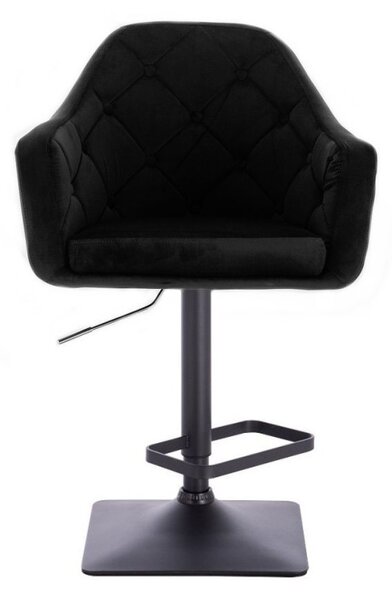 LuxuryForm DESIGN Barová židle ANDORA VELUR na černé hranaté podstavě - černá