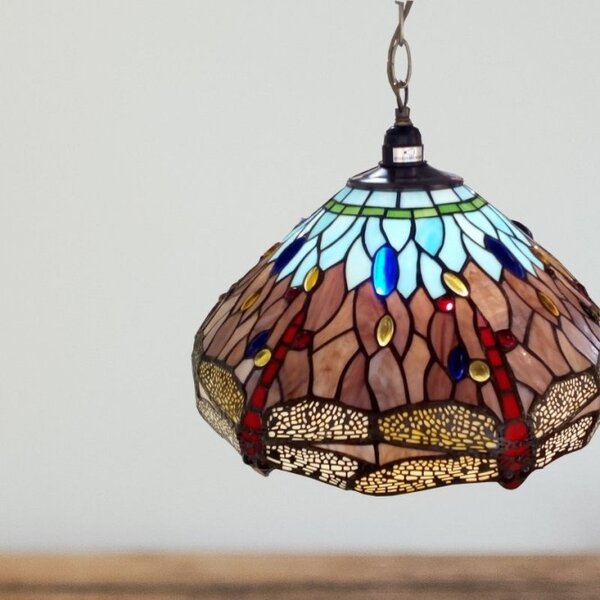 Searchlight 1283-16 Závěsné svítidlo DRAGONFLY vitrážové sklo TIFFANY