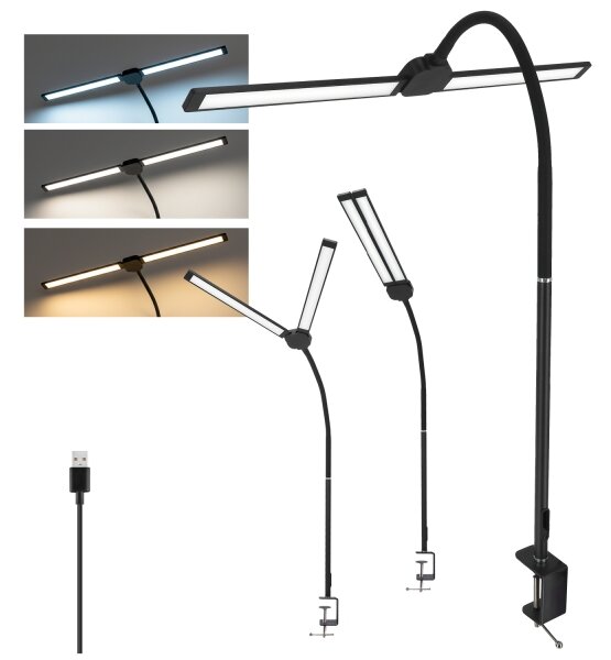Brilagi - LED Stmívatelná stolní lampa USB VARIO LED/14W/5V 3000-6000K černá