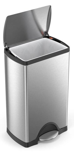 Pedálový odpadkový koš Simplehuman – 38 l, obdélníkový, matná ocel, FPP