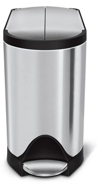 Pedálový odpadkový koš Simplehuman – 10 l, butterfly víko, kartáčovaná nerez ocel, FPP