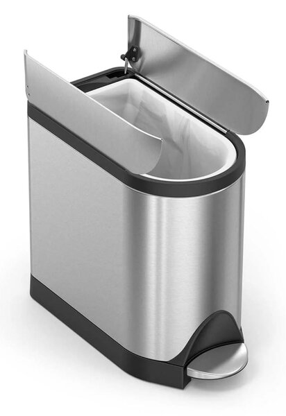 Pedálový odpadkový koš Simplehuman – 10 l, butterfly víko, kartáčovaná nerez ocel, FPP