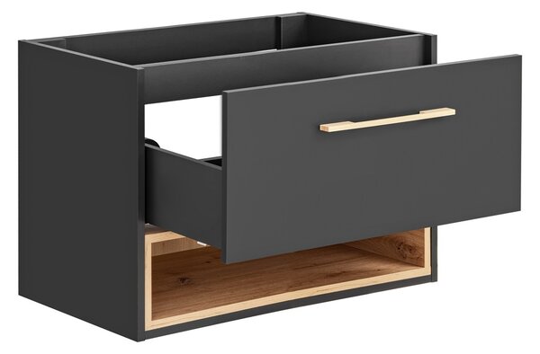 Comad Koupelnová skříňka pod umyvadlo Borneo Cosmos 80 vesmírně šedá/dub artisan