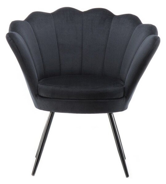 LuxuryForm DESIGN Křeslo FREY VELUR s černými nohami - černé
