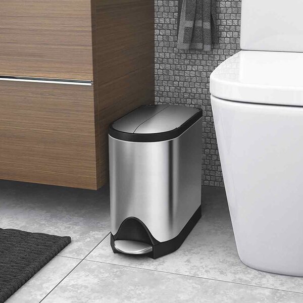 Pedálový odpadkový koš Simplehuman – 10 l, butterfly víko, kartáčovaná nerez ocel, FPP