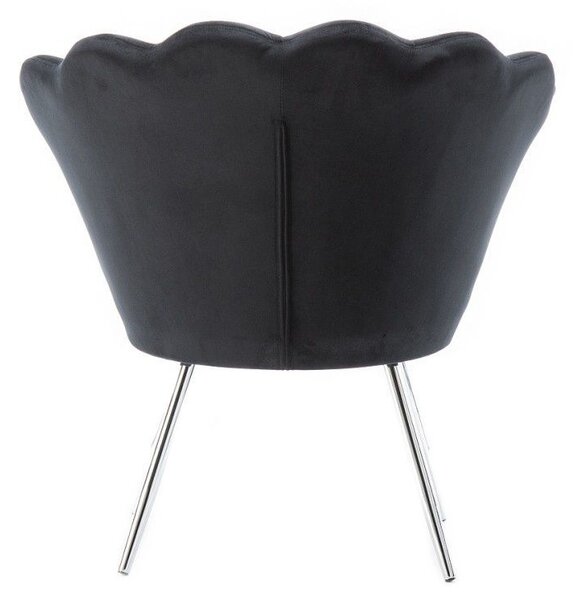 LuxuryForm DESIGN Křeslo FREY VELUR se stříbrnými nohami - černé