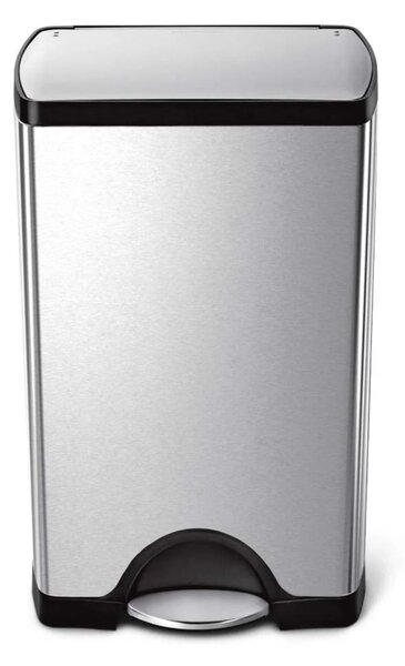 Pedálový odpadkový koš Simplehuman – 38 l, obdélníkový, matná ocel, FPP