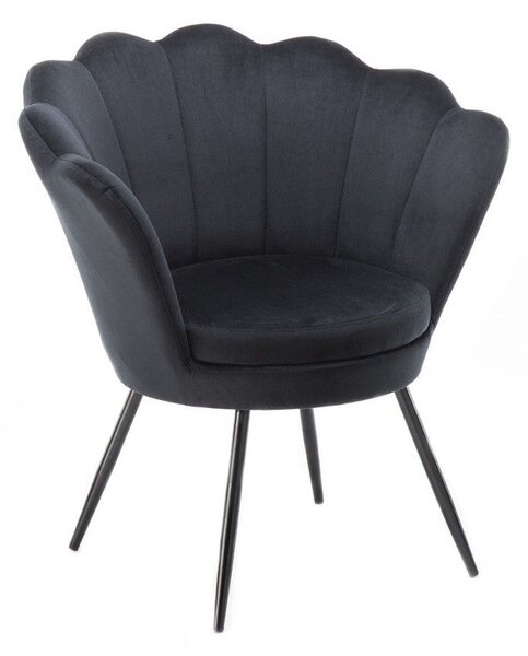LuxuryForm DESIGN Křeslo FREY VELUR s černými nohami - černé