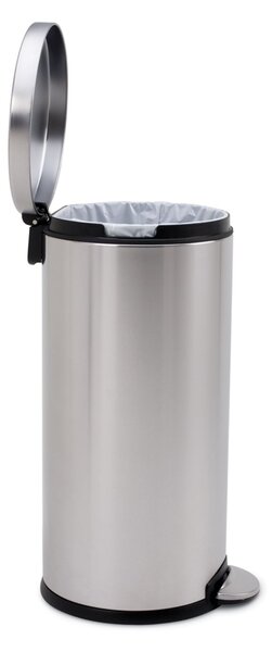 Pedálový odpadkový koš Simplehuman – 30 l, kulatý, matná ocel, FPP