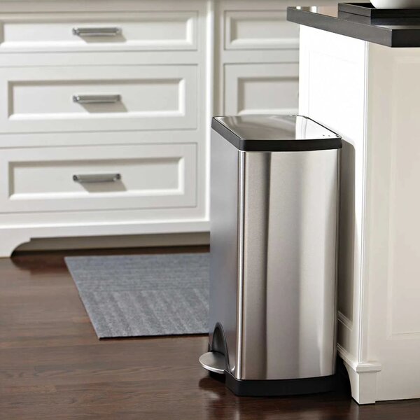 Pedálový odpadkový koš Simplehuman – 38 l, obdélníkový, matná ocel, FPP