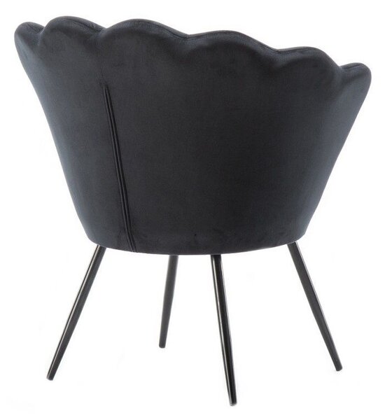 LuxuryForm DESIGN Křeslo FREY VELUR s černými nohami - černé