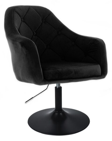 LuxuryForm DESIGN Křeslo ANDORA VELUR na černém talíři - černé