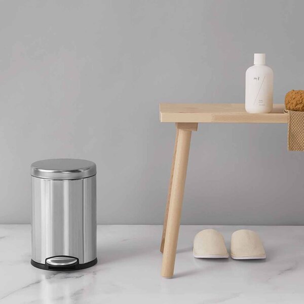 Pedálový odpadkový koš Simplehuman – 4,5 l, kulatý, matná ocel, FPP