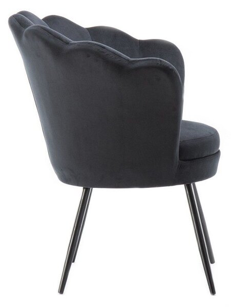 LuxuryForm DESIGN Křeslo FREY VELUR s černými nohami - černé