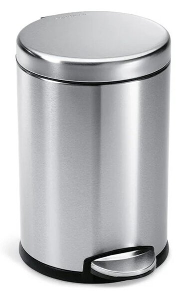 Pedálový odpadkový koš Simplehuman – 4,5 l, kulatý, matná ocel, FPP
