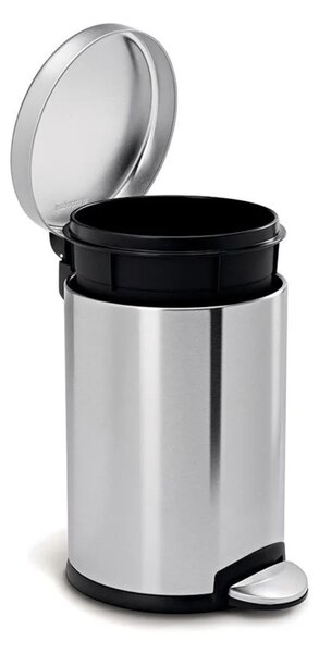 Pedálový odpadkový koš Simplehuman – 4,5 l, kulatý, matná ocel, FPP