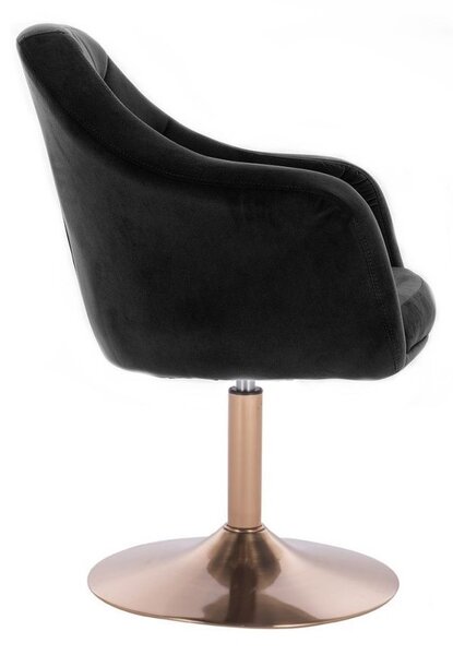 LuxuryForm DESIGN Křeslo ANDORA VELUR na zlatém talíři - černé