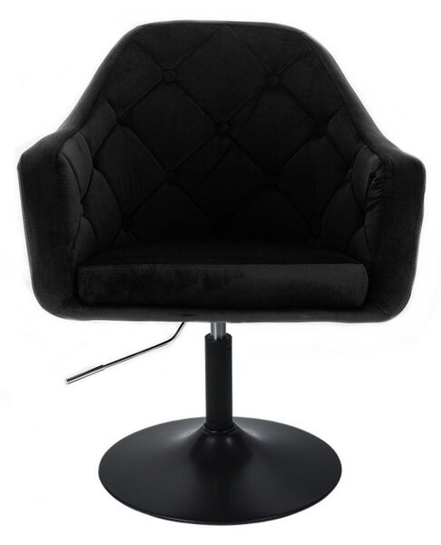 LuxuryForm DESIGN Křeslo ANDORA VELUR na černém talíři - černé