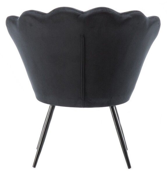 LuxuryForm DESIGN Křeslo FREY VELUR s černými nohami - černé