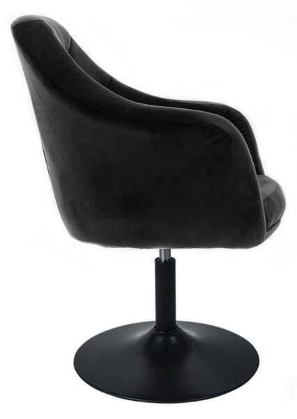 LuxuryForm DESIGN Křeslo ANDORA VELUR na černém talíři - černé