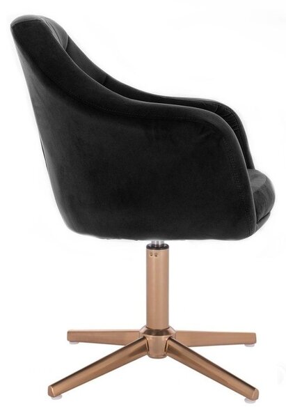LuxuryForm DESIGN Křeslo ANDORA VELUR na zlatém kříži - černé