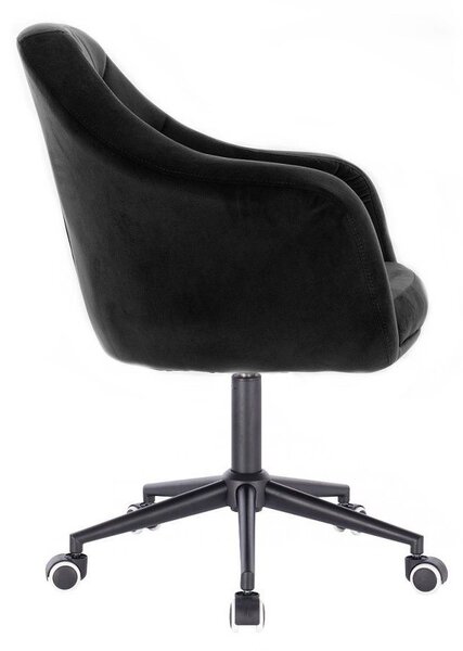 LuxuryForm DESIGN Křeslo ANDORA VELUR na černé podstavě s kolečky - černé