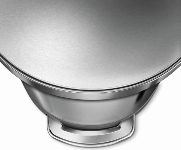Pedálový odpadkový koš Simplehuman – 45 l, půlkulatý, matná ocel, FPP, rám na sáčky