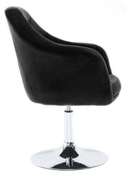 LuxuryForm DESIGN Křeslo ANDORA VELUR na stříbrném talíři - černé