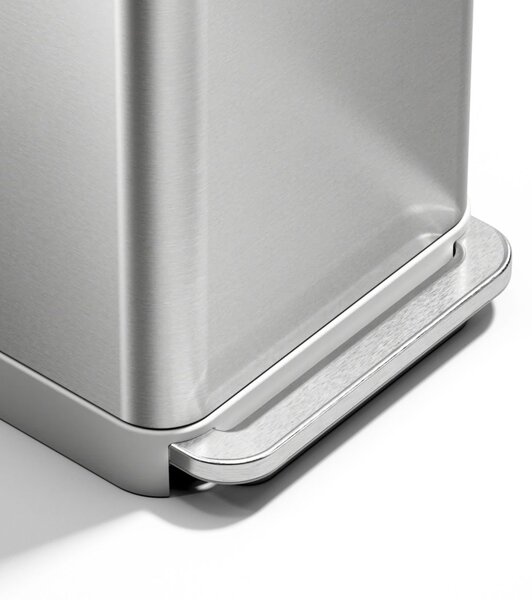 Pedálový odpadkový koš Simplehuman – 45 l, kartáčovaná ocel, FPP, kapsa na sáčky