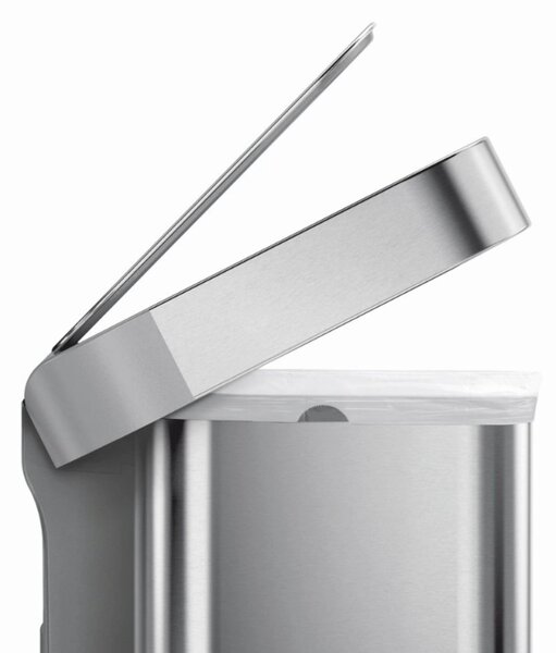 Pedálový odpadkový koš Simplehuman – 45 l, kartáčovaná ocel, FPP, kapsa na sáčky