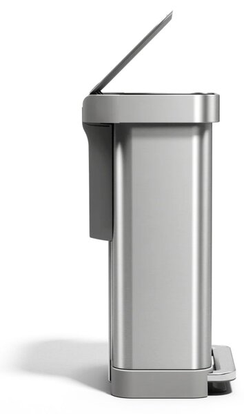 Pedálový odpadkový koš Simplehuman – 45 l, kartáčovaná ocel, FPP, kapsa na sáčky