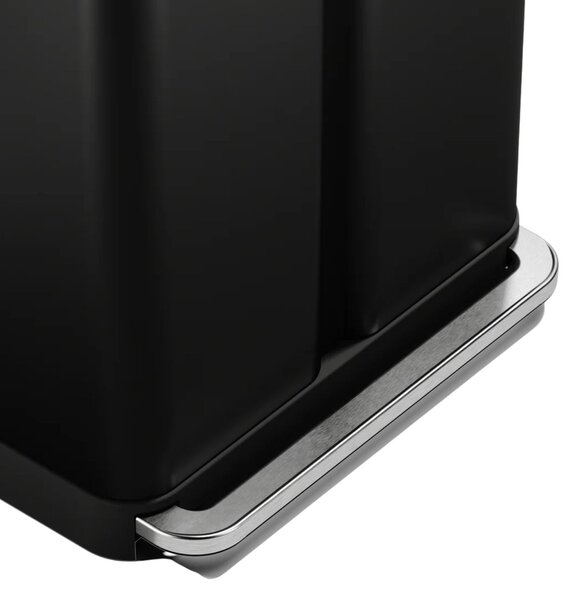 Pedálový odpadkový koš Simplehuman na tříděný odpad – 58l (34/24), matná černá ocel