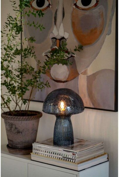 Stolní lampa Globen Lighting, Modrá, Obývací pokoj, Sklo