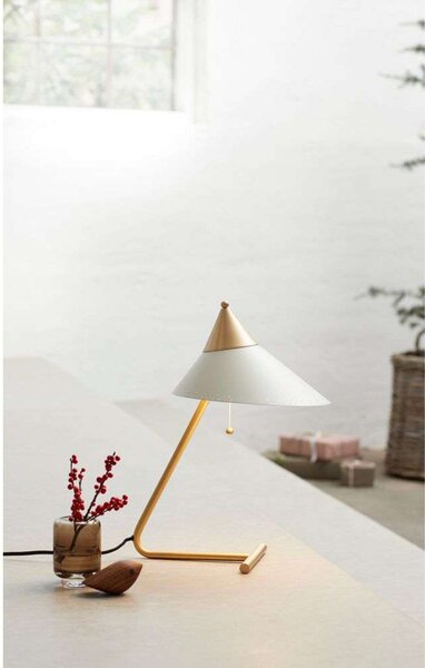 Stolní lampa Warm Nordic, Brass Top, Bílá, Obývací pokoj, Kov, Design