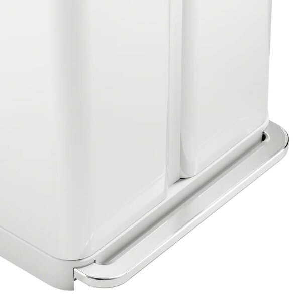 Simplehuman pedálový odpadkový koš na tříděný odpad DUAL, 58 L (34/24), bílá ocel