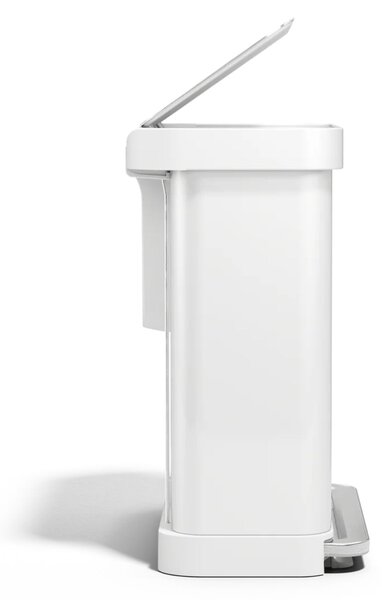 Simplehuman pedálový odpadkový koš na tříděný odpad DUAL, 58 L (34/24), bílá ocel